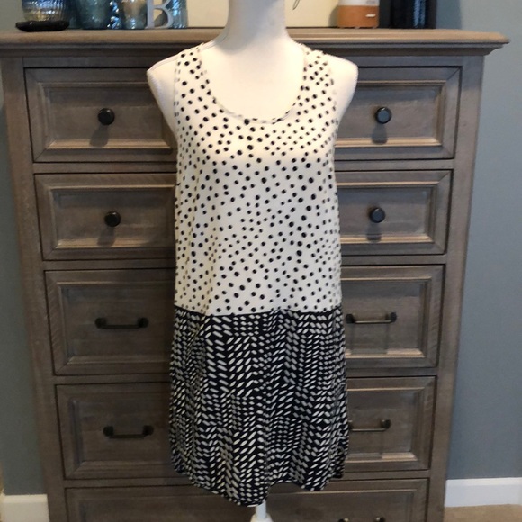 Navy and off white Loft summer dress - Picture 1 of 6